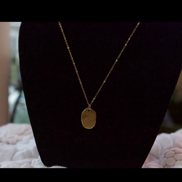 14K (STAMPED) Gold Filled Hammered Charm Necklace - Picture 4 of 8